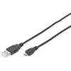 USB kabelis Digitus USB-A - mikroUSB 1,8 m juodasis (DB- 300127- 018- S)