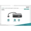 Assmann Electronic DIGITUS USB-C - mini DP + VGA Adapteris 20cm 4K/30Hz sidabrinis aliuminio korpusas