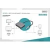 Assmann Electronic DIGITUS USB-C - mini DP + VGA Adapteris 20cm 4K/30Hz sidabrinis aliuminio korpusas