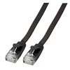 Efb Elektronik EFB plokščias jungiamasis kabelis RJ45 U / UTP, kat.6A, PVC, 1m, juodas (K8107SW.1)