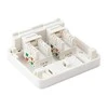 Equip Equip Aufputzdose 2x Keystone Jack mit Abdeckung baltas