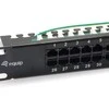 Equip 50 prievadų Cat.3 RJ45 ISDN komutacinė panelė, juoda, Cat3, juoda, montuojama į stovą, 1U, 44 mm, 483 mm
