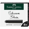 Rašalo kapsulės Faber-Castell, 6 vnt, juodos spalvos