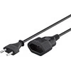 Goobay Kabelis DELTACO CEE 7/16 - IEC 60906-1 klasė, 0.2m, juodas / DEL-109AD