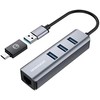 Graugear GRAUGEAR USB HUB USB-HUB 3x USB 3.0 prievadai Type-A+ Gbit LAN mažmeninė prekyba