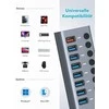HUB USB Graugear 7 prievadų USB-A 3.0 HUB + 1x įkrovimo prievadas