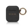 Guess GUACCSILGLBK AirPods dėklas juodos spalvos silikoninis Glitter