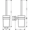 Prie sienos montuojamas tualeto šepetys Hansgrohe Logis Universal 41722000