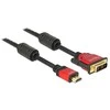 Kabelis Delock HDMI - DVI-D 5m raudona (84344)