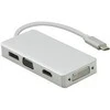 helos HUB, USB 3.1 Type-C St./DP/HDMI/DVI/VGA Bu, PREMIUM 4K, sidabrinis