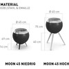 Laužavietė HOFATS MOON BOWL 45 Juoda su laikikliu