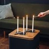 Žvakių laikiklių rinkinys HOFATS SQUARE CANDLE Sidabrinis, 4 vnt.
