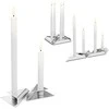 Žvakių laikiklių rinkinys HOFATS SQUARE CANDLE Sidabrinis, 4 vnt.