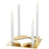 Žvakių laikiklių rinkinys HOFATS SQUARE CANDLE Auksinis, 4 vnt.
