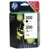 Hewlett Packard (HP) HP 300 rašalo kombinuotas rinkinys, juodas/trispalvis, blisterinė pakuotė