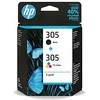 Hewlett Packard (HP) HP 305 2 vnt. Tri-color/Juodas (6ZD17AE) Rašalinių kasečių komplektas, CMY/BK