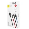 Kabelis Baseus USB2.0 A kištukas ir 3 kištukai (USB C, micro USB, lightning)