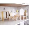 KIK MDF medinis lėlių namelis + baldai 70cm rožinis LED