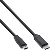 USB kabelis InLine USB-C - miniUSB 1 m Juodas (35751)