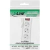 Galios juosta InLine ® F tipo maitinimo linija vokiškai 4 prievadas su jungikliu + vaikų saugos užraktas balta 3m
