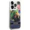 GUESS GUHCP13LLFLSB IPHONE 13 PRO / 13 6.1 "Mėlynas / Mėlynas HARDCASE FLOWER LIQUID GLITTER
