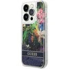 GUESS GUHCP13LLFLSB IPHONE 13 PRO / 13 6.1 "Mėlynas / Mėlynas HARDCASE FLOWER LIQUID GLITTER
