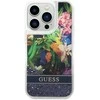 GUESS GUHCP13LLFLSB IPHONE 13 PRO / 13 6.1 "Mėlynas / Mėlynas HARDCASE FLOWER LIQUID GLITTER