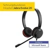 JABRA Evolve 20SE MS stereo Special Edition ausinės on-ear su laidu USB Certified skirta Skype skirta Business