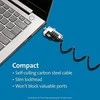 Leitz KENSINGTON Slim Combination Lock Nešiojamas nešiojamojo kompiuterio užraktas, skirtas NanoSaver saugos lizdui, kurį galima nustatyti iš naujo