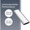 Kietasis diskas MediaRange 240 GB, Externe SSD - sidabrinis, USB-C 3.2 Gen 2 (10 Gbit/s)
