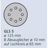 KLINGSPOR LIPAUSIS ABRAZYVINIS DISKAS 125mm PS33CK gr.120 GLS5 8 AKIŲ / 100vnt.