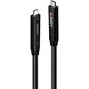 USB Kabelis - LINDY USB 3.2 5Gbps ir DP 1.4 Type C Hibridinis Laidas, 4K30Hz Vaizdas, 60W, 10 m, Juodas