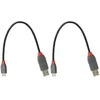 USB Kabelis - LINDY Anthra Line USB 2.0 Type A į Micro-B Laidas, 480Mbps, PVC, 0.2 m, Juodas