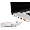 USB Prievado Blokatorius - LINDY USB A Prievado Blokatorius, 4 vnt + USB Type A Prievadai su Raktu, Oranžinis