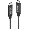 USB Kabelis - LINDY Aktyvus USB 3.2 Gen 2 C/C Laidas, 10Gbps, 8K, 60Hz, 100W, 3 m, Juodas