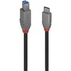 USB Kabelis - LINDY Anthra Line SB 3.2 Type C į B Laidas, 5Gbps, 4.5W, 3 m, Juodas