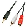 Garso Kabelis - LINDY Premium Garso Kabelis 2 x Phono, 2 x RCA, 3.5 mm Stereo, 1 m, Juodas