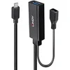 USB Prailginimo Laidas - LINDY USB 3.2 C/A Prailginimo Laidas 5Gbps 5m, Juodas