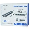 LOGILINK UA0309 LOGILINK- USB-C 3.1 šakotuvas, 4 portai, aliuminio korpusas, pilkos