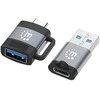 MANHATTAN 2 dalių rinkinys: TYPE-C į USB-A ir USB-A į TYPE-C adapteriai, 356329