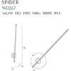 Maxlight 8,4W LED sieninis šviestuvas SPIDER, juodas, 3000K, IP44