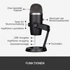 Blue Logitech G Mėlyna Yeti Nano (juodas) kondensatorinis mikrofonas