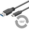 USB kabelis MicroConnect USB-A - USB-C 0,5 m Juodas (USB3.1CA05)