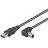 USB kabelis MicroConnect USB-A - USB-B 2 m Juodas (USBB2ANGLED)