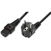 MicroConnect Assmann Electronic ASM IEC-EL249S maitinimo kabelis, R/A Schuko kištukas, HO5VV-F 3 X 1.00mm2 iki C13 IEC LOCK, 1m juodas