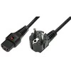 MicroConnect Assmann Electronic ASM IEC-EL249S maitinimo kabelis, R/A Schuko kištukas, HO5VV-F 3 X 1.00mm2 iki C13 IEC LOCK, 1m juodas
