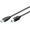 USB kabelis MicroConnect USB-A - USB-B 1 m Juodas (USB3.0AB1B)