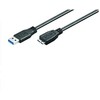 USB laidas MicroConnect USB-A - mikroUSB 1 m Juoda (USB3.0AB1MICRO)