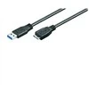 USB laidas MicroConnect USB-A - mikroUSB 1 m Juoda (USB3.0AB1MICRO)