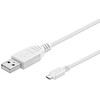 „MicroConnect“ USB A į USB Micro B, 2.0 versija, Baltas, 0,3 m USB2.0 A -